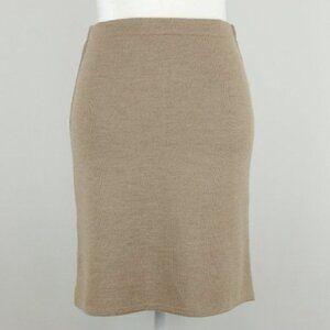 L&F Women's Medium Tan Merino Wool Blend Tight Knit Sweater Pencil Skirt